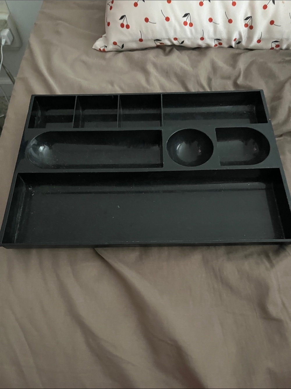 Black Multi-Compartment Desk Organizer Tray - Brand 13.5”x9.25”